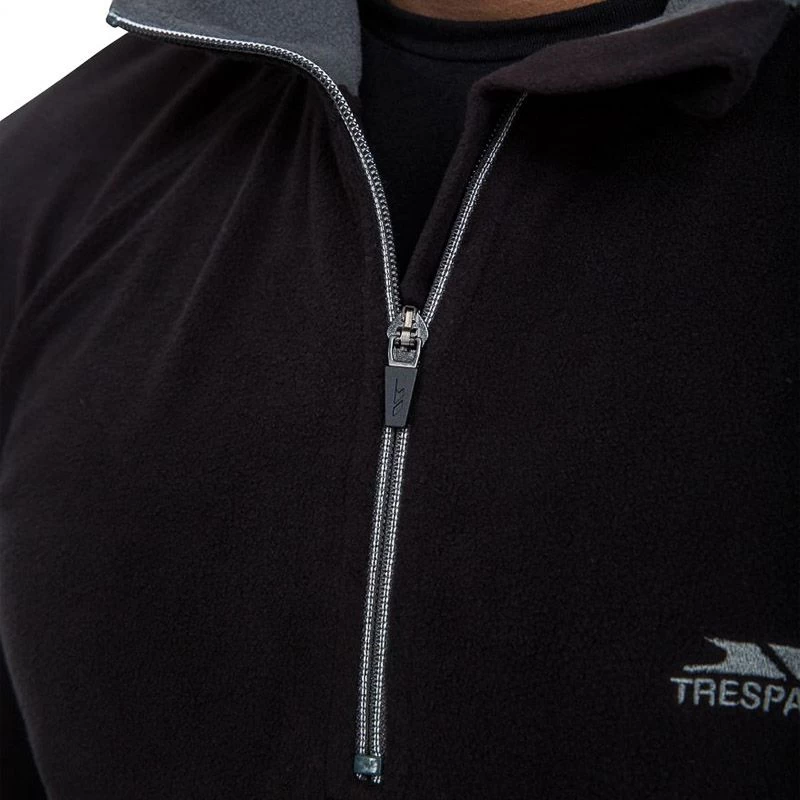 Trespass Men's Half Zip Microfleece Black 4 Trespass Men's Half Zip Microfleece Black - Image 4
