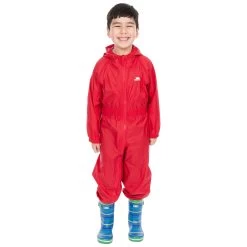 Trespass Kids Waterproof Rain Suit Button 39 Trespass Kids Waterproof Rain Suit Button -Adventure Pulse button ucsuraf10001 red m01