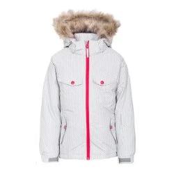 Trespass Girls Ski Jacket In Platinum Print Denia