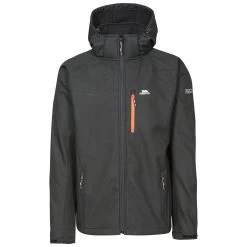 Trespass Men's Hooded Softshell Jacket Desmond -Adventure Pulse desmond majkssn20003 blk a 1