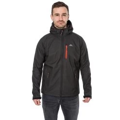 Trespass Men's Hooded Softshell Jacket Desmond -Adventure Pulse desmond majkssn20003 blk m02