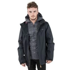 Trespass Men's 3 In 1 Waterproof Jacket Enthusiasts -Adventure Pulse enthusiasts majk3in20003 blk m01