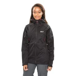 Trespass DLX Womens Hooded Waterproof Jacket Erika II - Junior Size -Adventure Pulse erika ii fajkram20006 blk m1 3 1