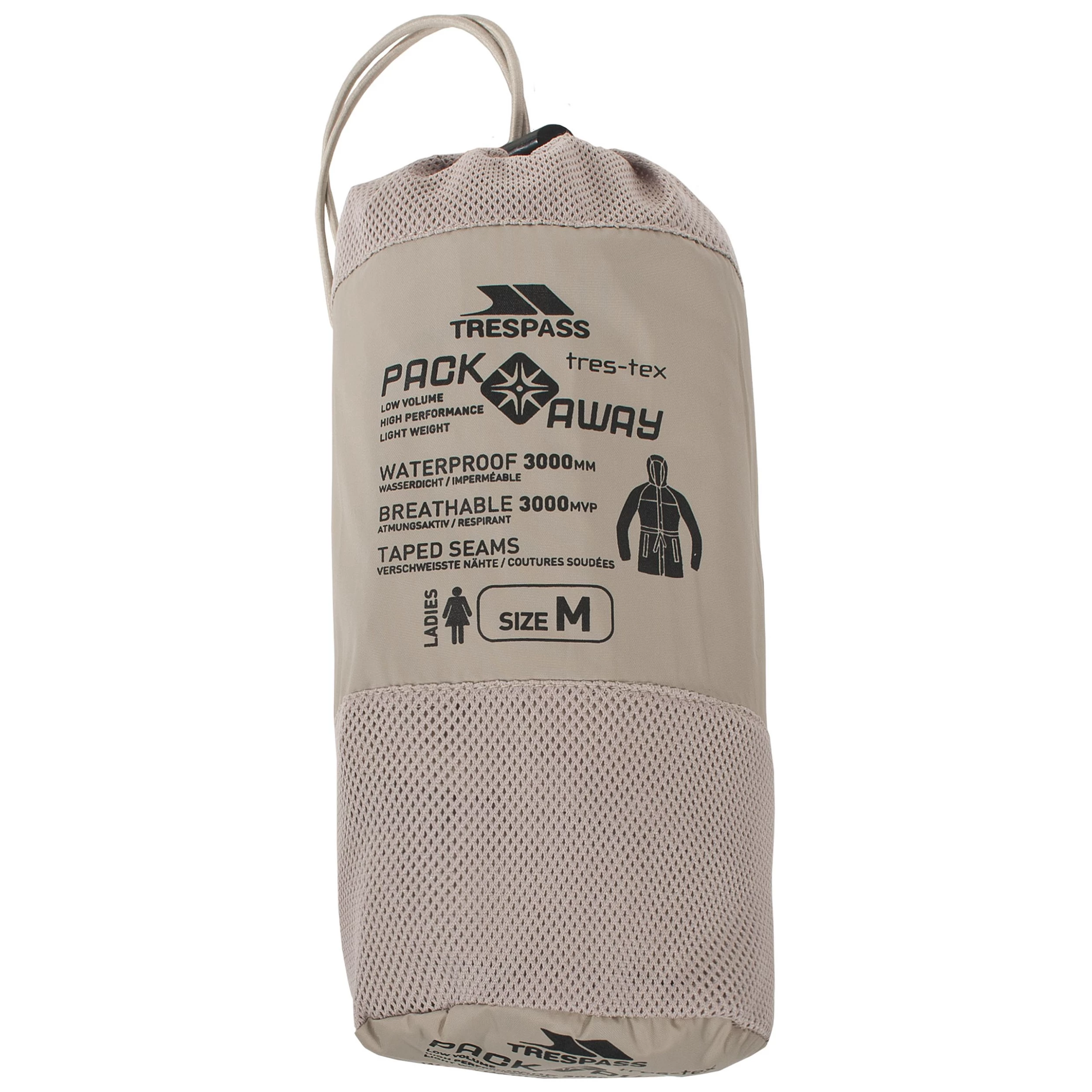 Trespass Womens Packaway Jacket Waterproof Compac Mac - Junior Size 3 Trespass Womens Packaway Jacket Waterproof Compac Mac - Junior Size - Image 3