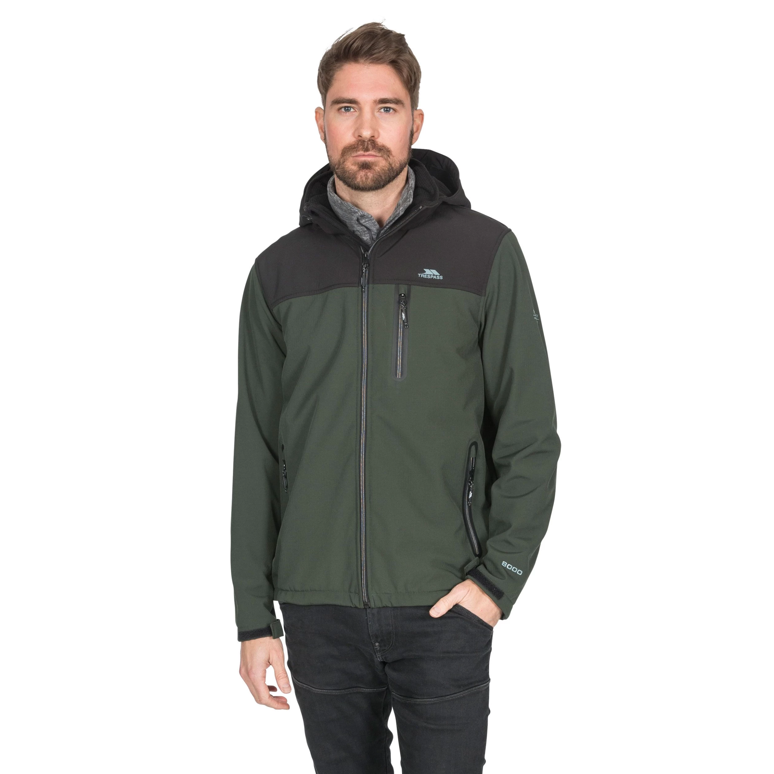 Trespass Mens Hooded Softshell Jacket Hebron II 3 Trespass Mens Hooded Softshell Jacket Hebron II - Image 3