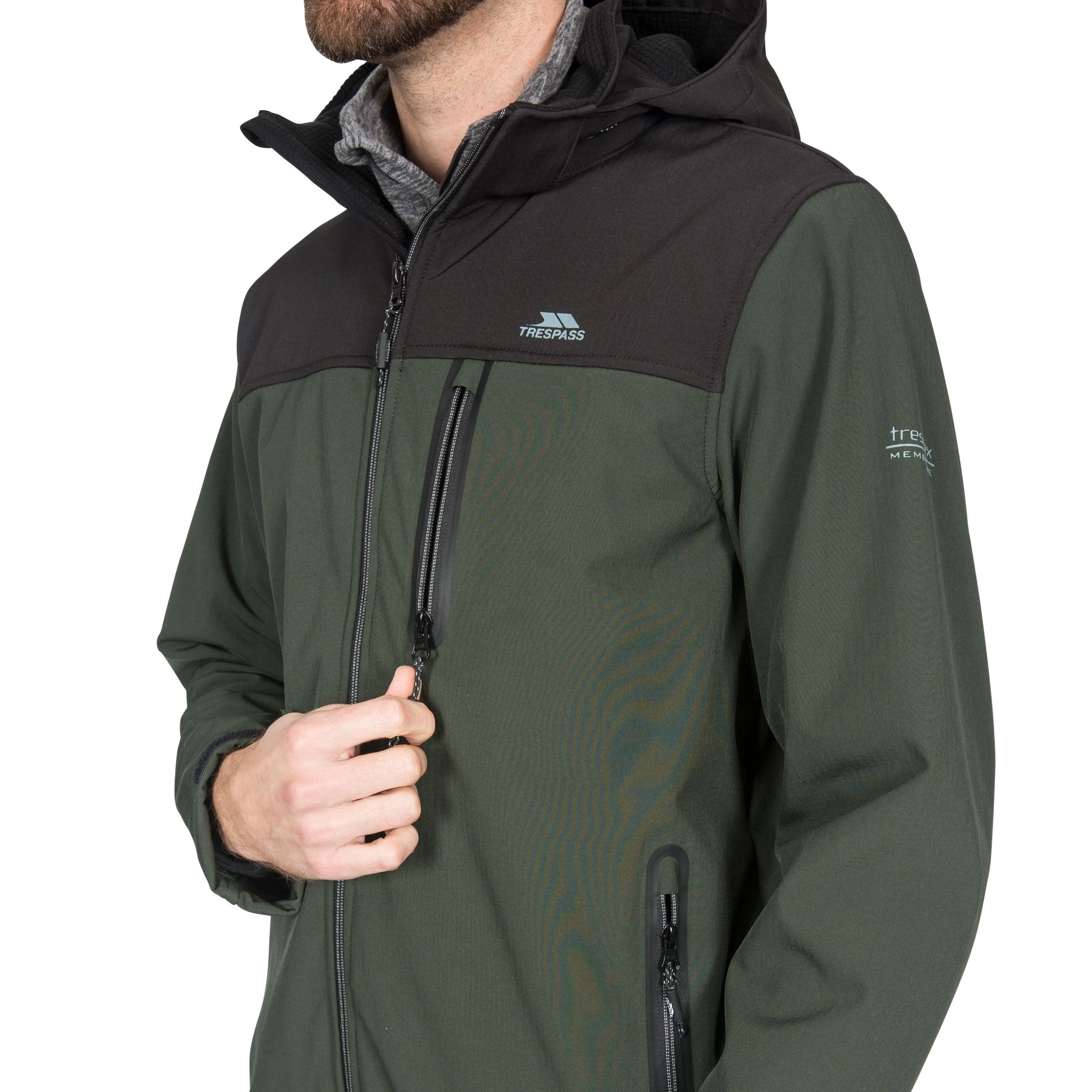 Trespass Mens Hooded Softshell Jacket Hebron II 9 Trespass Mens Hooded Softshell Jacket Hebron II - Image 9