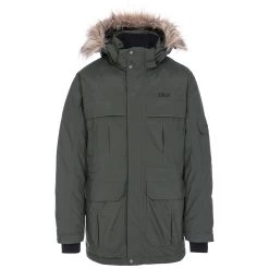 Trespass Men’s DLX Waterproof Down Parka Jacket Highland - Junior Size -Adventure Pulse highland majkdol20001 oli a