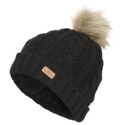 Trespass Womens Knitted Bobble Hat Lillia -Adventure Pulse lillia fahsham20003 blk a copy 1