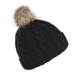 Trespass Womens Knitted Bobble Hat Lillia -Adventure Pulse lillia fahsham20003 blk b