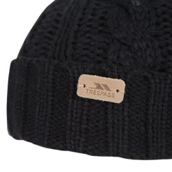 Trespass Womens Knitted Bobble Hat Lillia -Adventure Pulse lillia fahsham20003 blk d