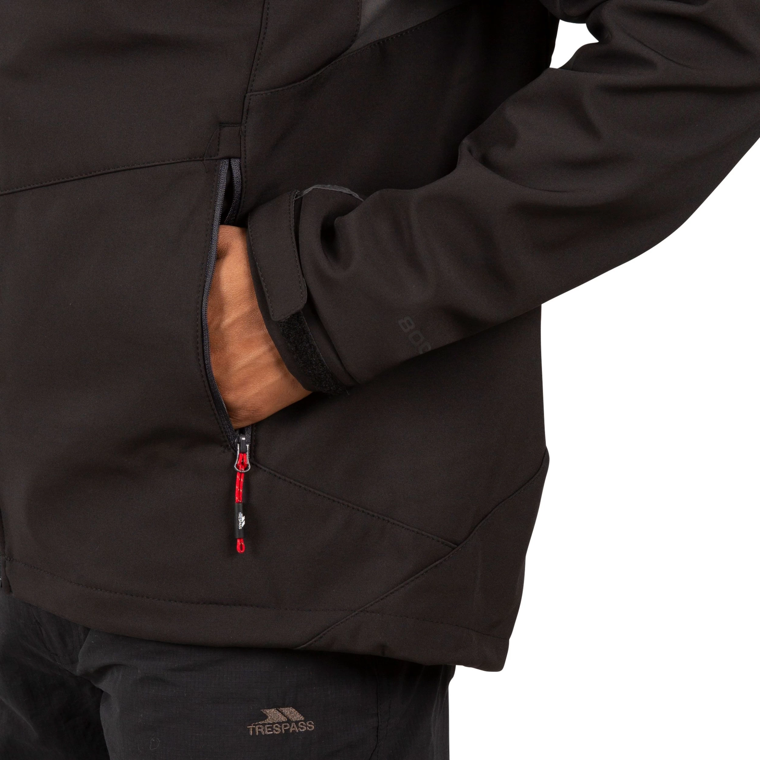 Trespass Mens Softshell Jacket Zip Pockets Chin Guard Marlon 8 Trespass Mens Softshell Jacket Zip Pockets Chin Guard Marlon - Image 8
