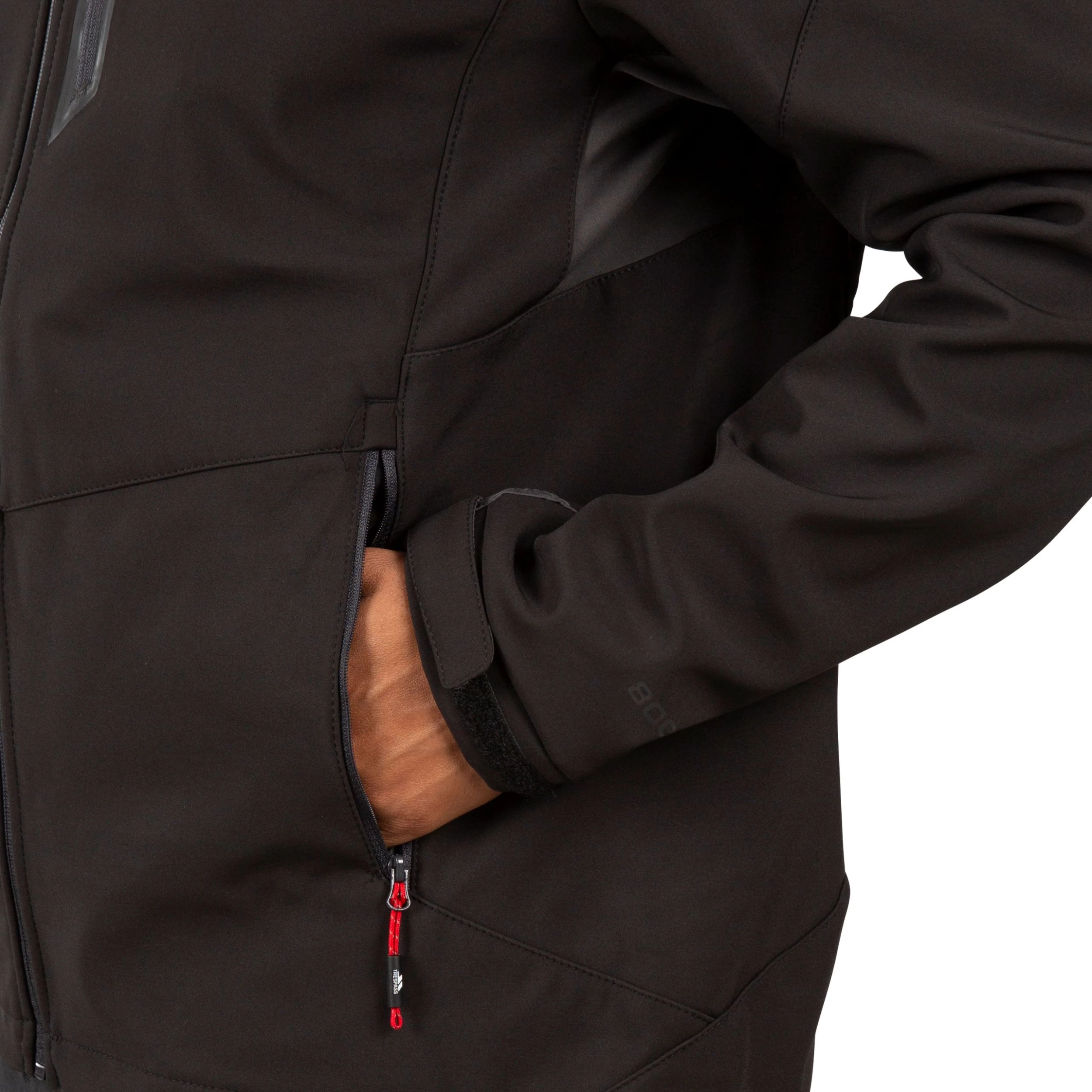 Trespass Mens Softshell Jacket Marlon B - BLACK 4XL 6 Trespass Mens Softshell Jacket Marlon B - BLACK 4XL - Image 6