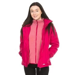 Trespass Womens 3 In 1 Jacket Hooded Madalin - Junior Size 38 Trespass Womens 3 In 1 Jacket Hooded Madalin - Junior Size -Adventure Pulse model 3in1 madalin cerise 15