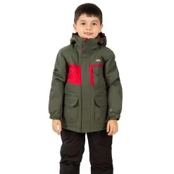 Trespass Boys Ski Jacket TP50 Montee - IVY 2/3 -Adventure Pulse montee mcjksktr0009 ivy m01