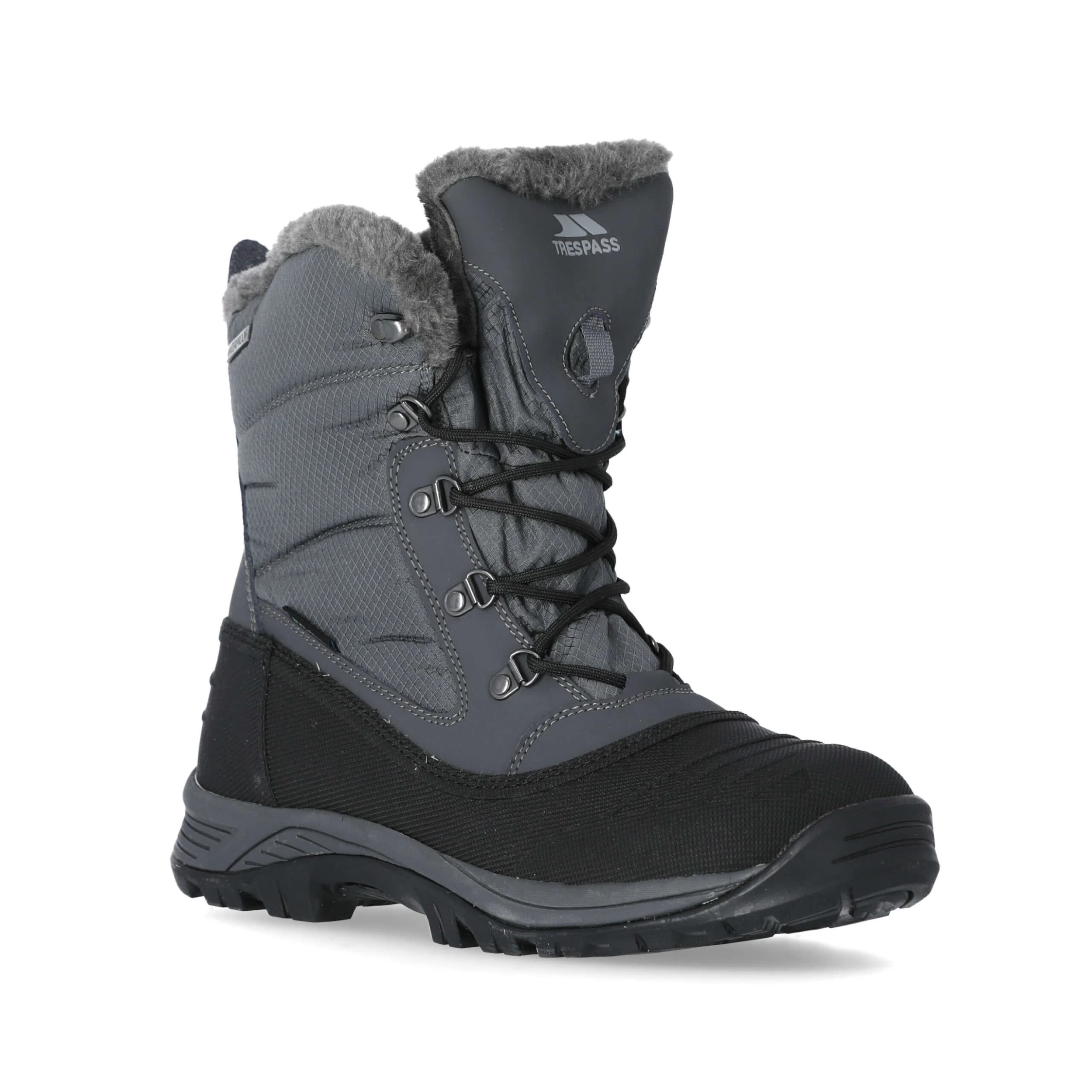 Trespass Mens Fleece Lined Snow Boots Negev II - Junior Size 1 Trespass Mens Fleece Lined Snow Boots Negev II - Junior Size