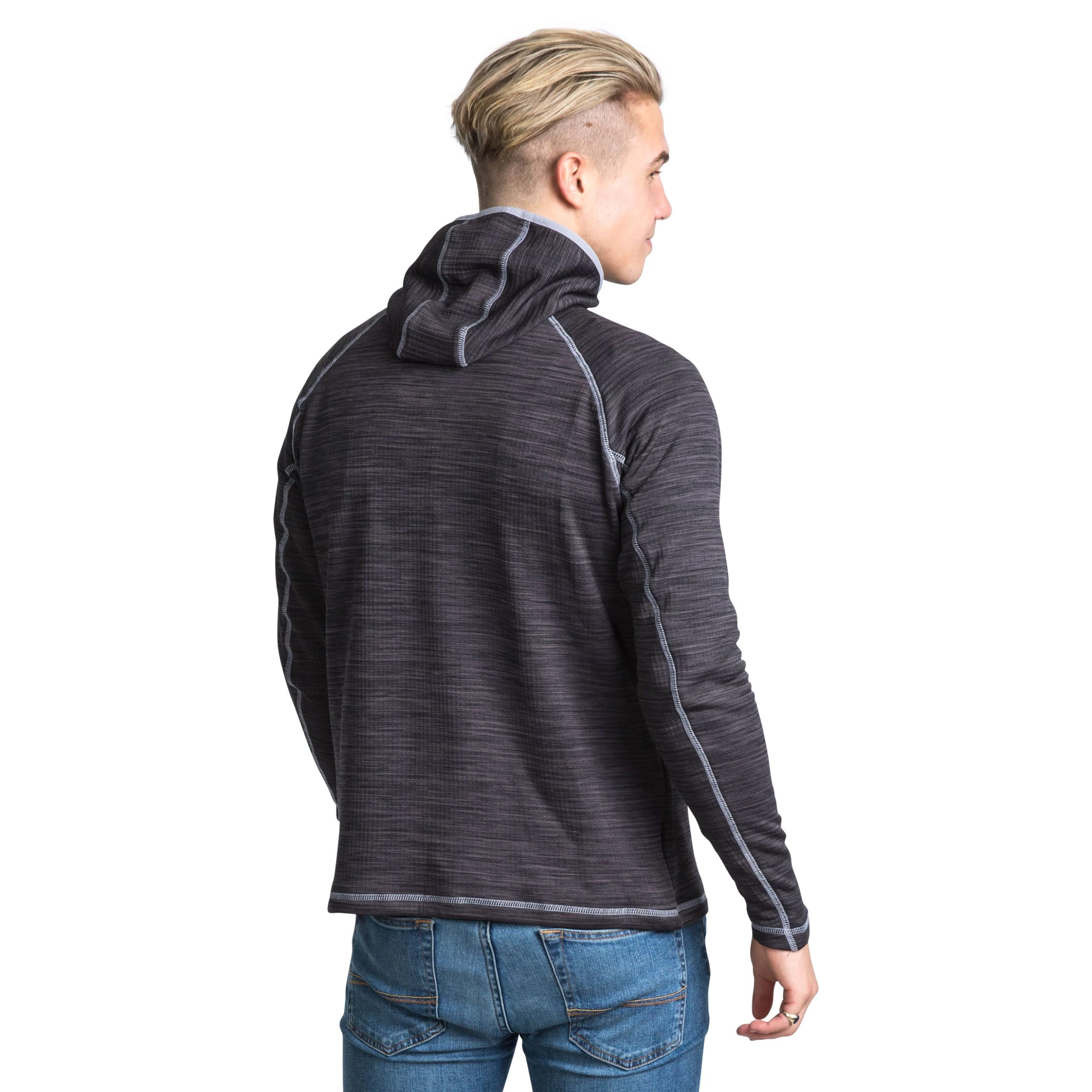 Trespass Men's 1/2 Zip Hooded Fleece Shale - Junior Size 4 Trespass Men's 1/2 Zip Hooded Fleece Shale - Junior Size - Image 4