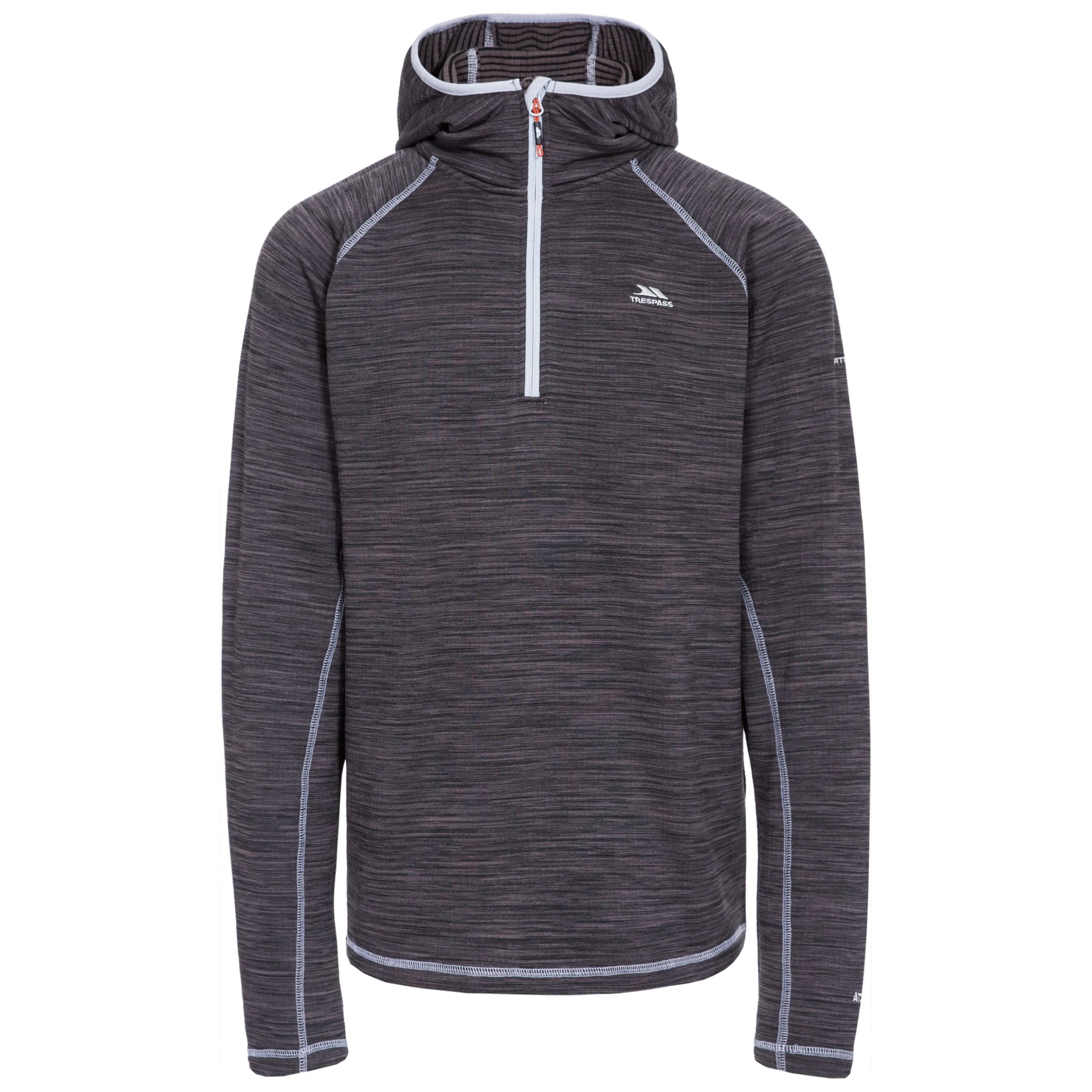 Trespass Men's 1/2 Zip Hooded Fleece Shale - Junior Size 1 Trespass Men's 1/2 Zip Hooded Fleece Shale - Junior Size