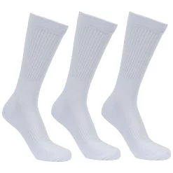Trespass Unisex 3 Pair Rib Crew Socks Sportsmen - WHITE 3/6