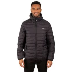 Trespass Men's Packaway Down Jacket Stanley - Junior Size -Adventure Pulse stanley majkdotr0010 blk m01