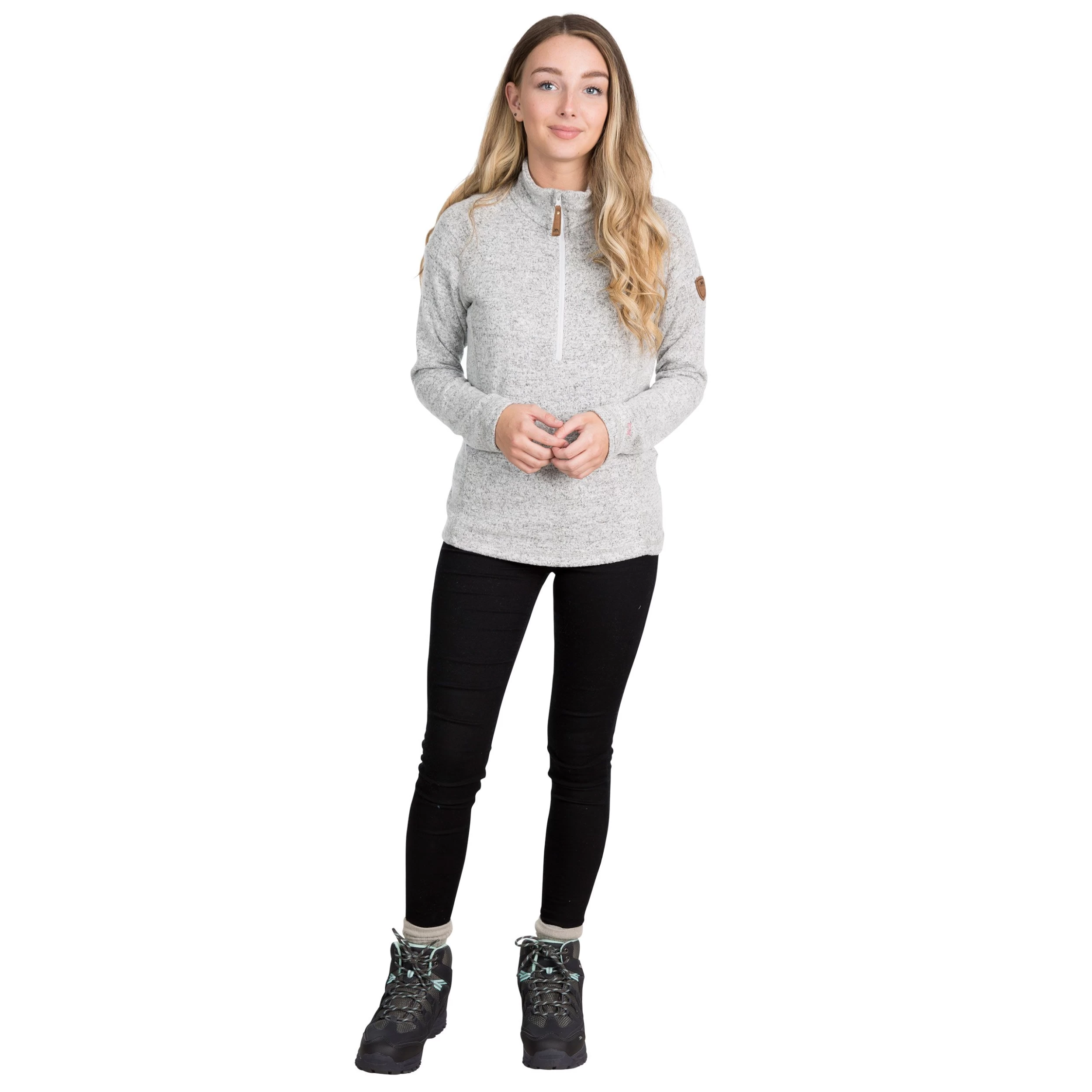 Trespass Junior Size Casual Fleece Tenderness B - GREY MARL XXS 2 Trespass Junior Size Casual Fleece Tenderness B - GREY MARL XXS - Image 2