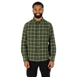 Trespass Men's Casual Cotton Shirt Withnell - BLUE CHECK XXS -Adventure Pulse whitnell matosbtr0037 grn m01