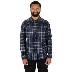 Trespass Men's Casual Cotton Shirt Withnell - BLUE CHECK XXS -Adventure Pulse whitnell matosbtr0037 nyc m01