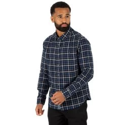 Trespass Men's Casual Cotton Shirt Withnell - BLUE CHECK XXS -Adventure Pulse whitnell matosbtr0037 nyc m02