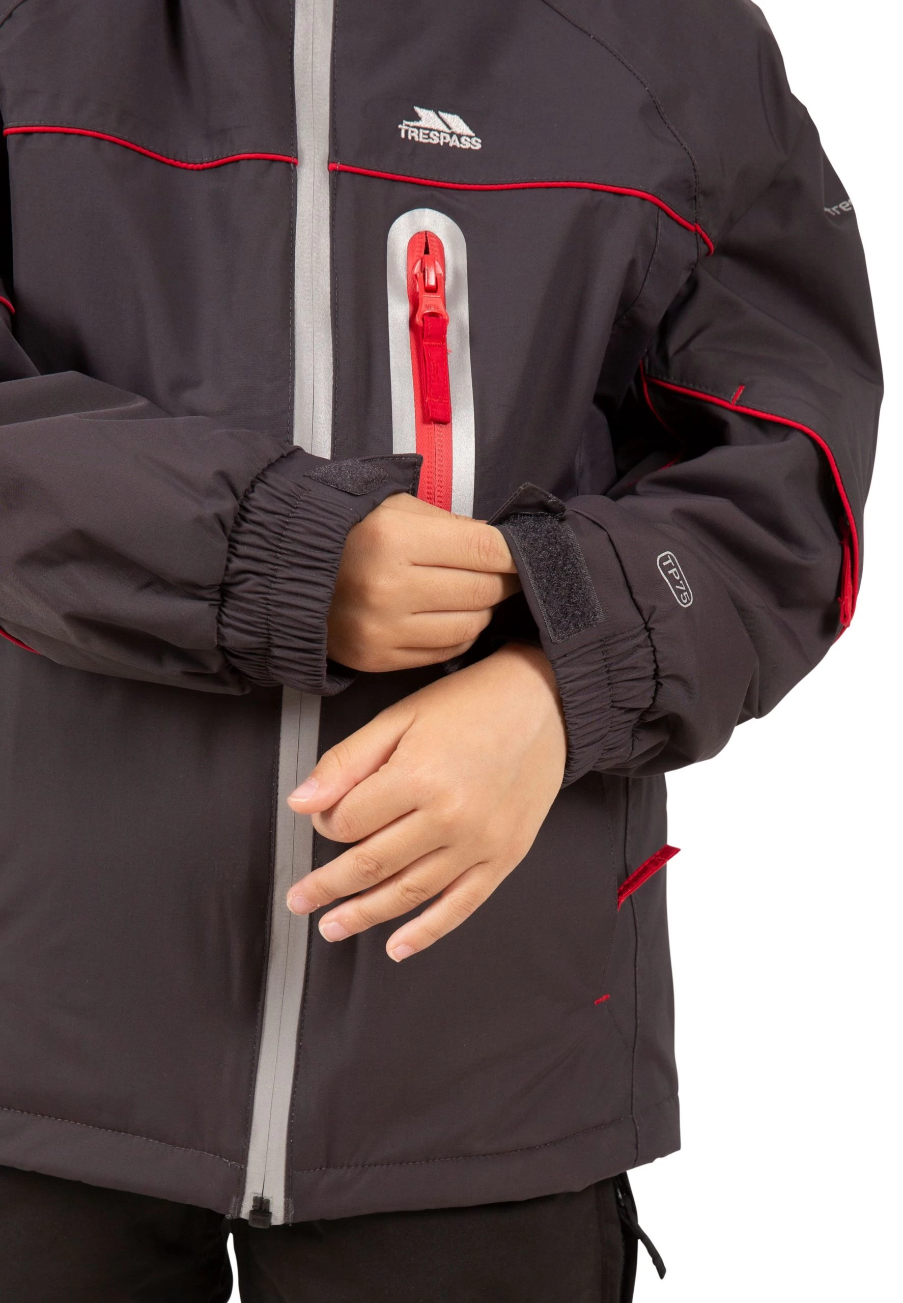 Trespass Boy's Ski Jacket TP75 Wilson - DARK GREY 2/3 6 Trespass Boy's Ski Jacket TP75 Wilson - DARK GREY 2/3 - Image 6